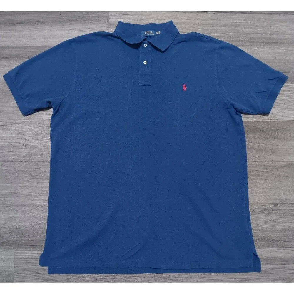 Polo Ralph Lauren Men's Blue Short Sleeve Polo‎ Shirt Size 2XLT